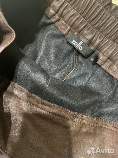 Шорты кожаные коричневые Zolla