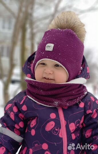 Комплект зимняя шапка и снуд для девочки