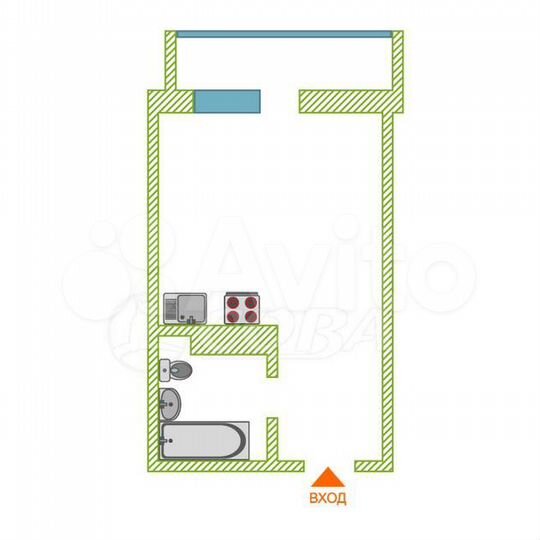 Квартира-студия, 19,6 м², 8/20 эт.