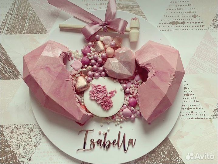 Шоколадное сердце-бомба для гендер пати