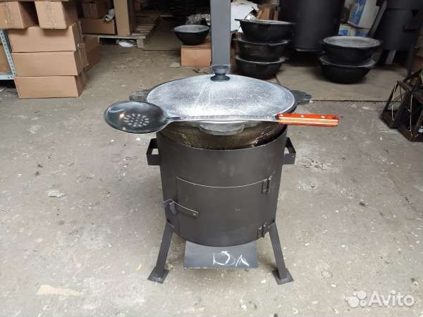 Казан Чугунный 10литров и печь с трубой