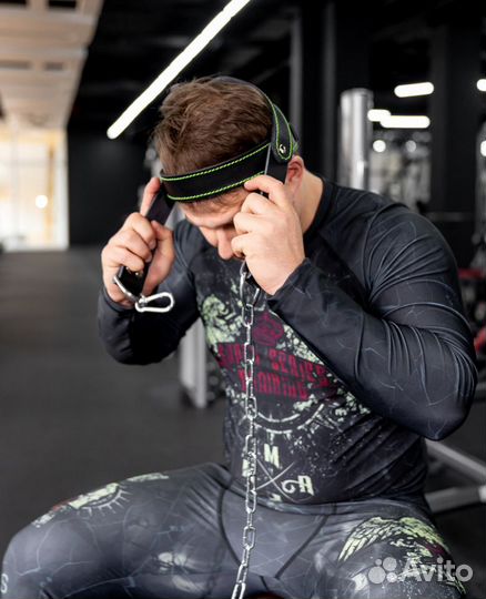 Тяга упряжь лямка на голову кожа-цепь прокачка шеи
