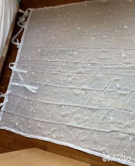 Белая Штора тюль с завязками