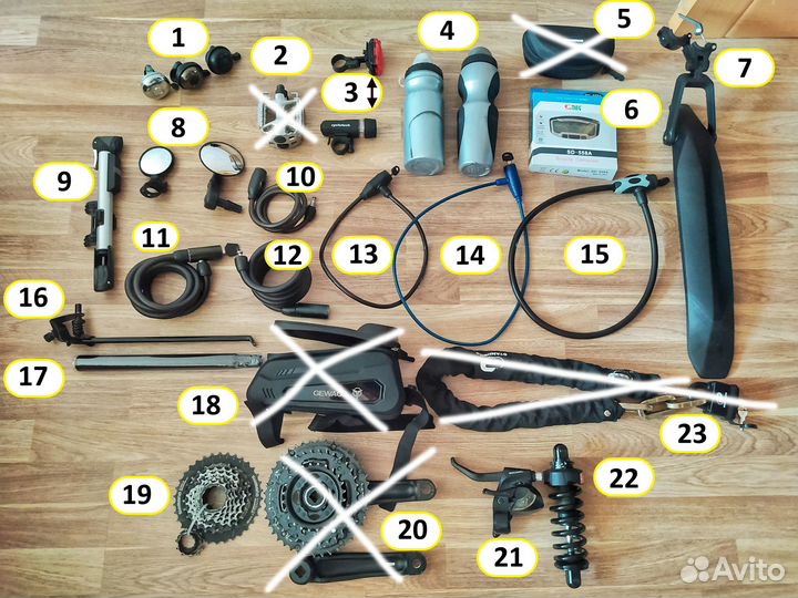 Насос, фонарики, замки и др аксессуары