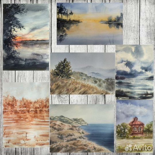 Картины акварель пейзаж природа