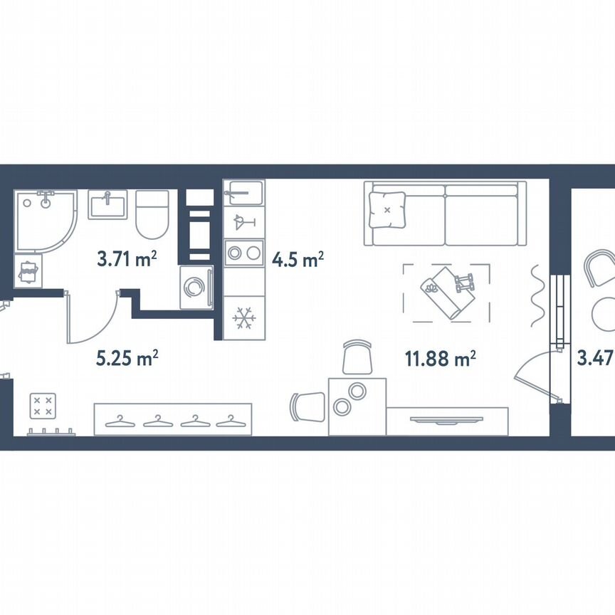 Квартира-студия, 27,1 м², 8/11 эт.