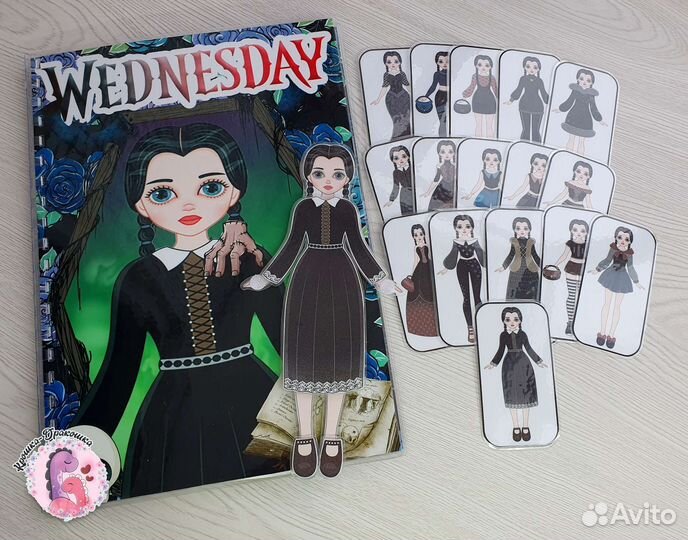 Кукла на липучках Wednesday Addams/Уенздей