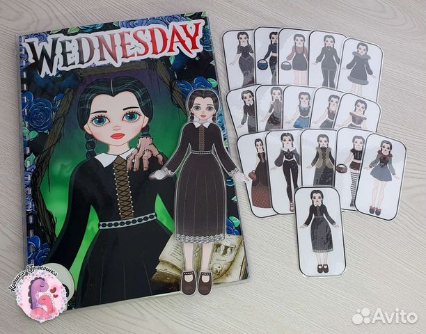 Кукла на липучках Wednesday Addams/Уенздей