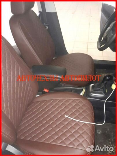 Чехлы Автопилот Volkswagen Polo 6 из экокожи Ромб