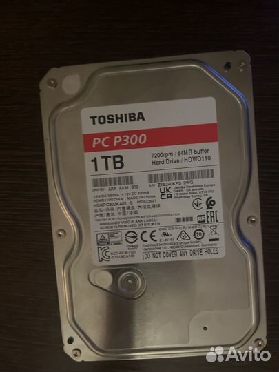Жесткий диск toshiba pc p300 1 tb