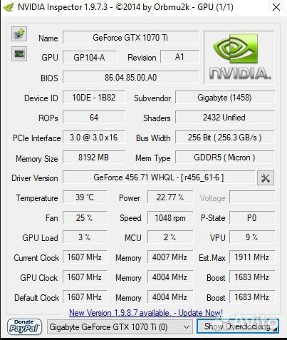 Gigabyte geforce gtx 1070 ti 8gb