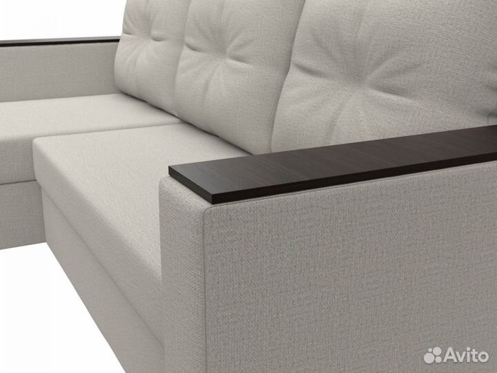 Диван угловой Атланта Лайт Б-С левый угол, рогожка, амур бежевый