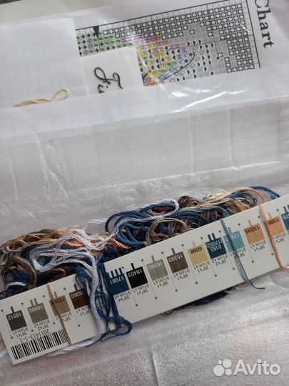 Схемы и нитки от наборов для вышивки