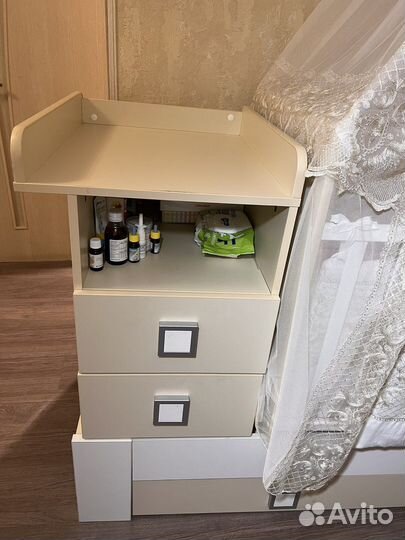 Кровать с матрасом бортики и балдахин