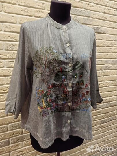 Рубашка из батиста с вышивкой Индия