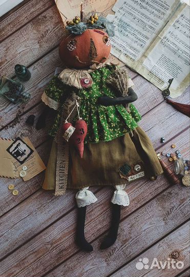 Кукла тильда ручной работы. Осенний декор. Тыква