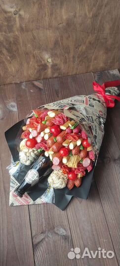 Мужские букеты. Съедобные колбасные букеты