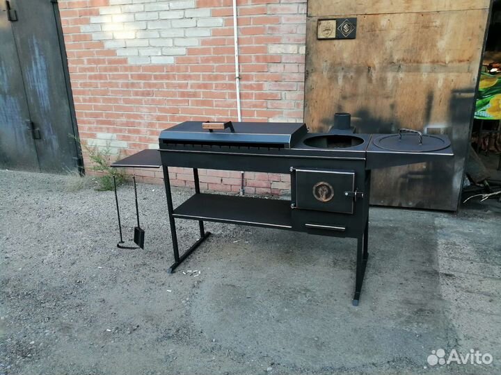 Мангал с печкой под казан