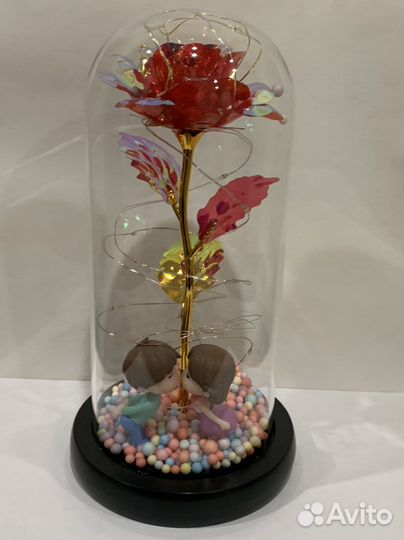 Роза в колбе с подсветкой подарок