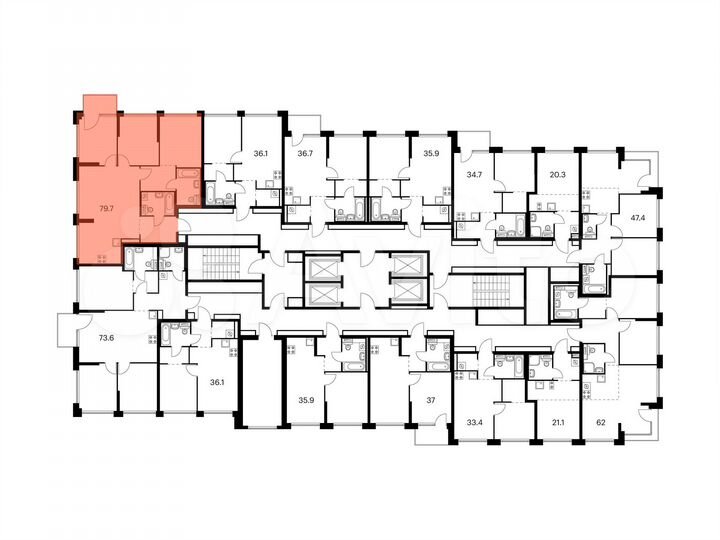 3-к. квартира, 79,7 м², 8/32 эт.