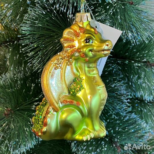 Ёлочные игрушки из стекла Дракон символ 2024 года