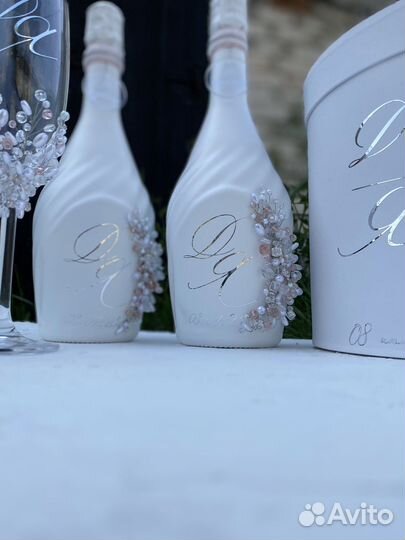 Свадебные бокалы, казна, свадебный набор