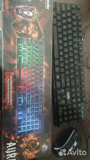 Игровая механическая клавиатура мыш и коврик