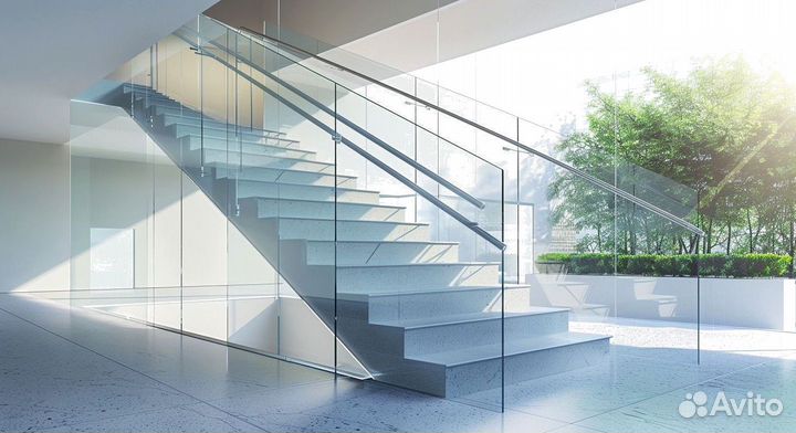 Стеклянные ограждения лестниц