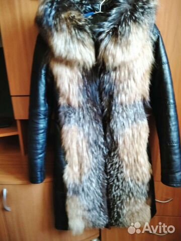 Куртка из натуральной кожи с енотом. Обмен объявление продам