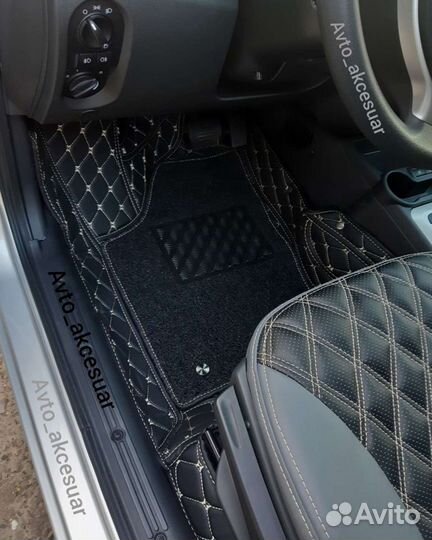 Чехлы Лада Гранта фл - Веста Черно-серые