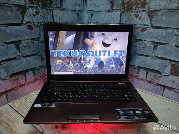 Игровой ноутбук asus intel/6gb/ssd/gt520m