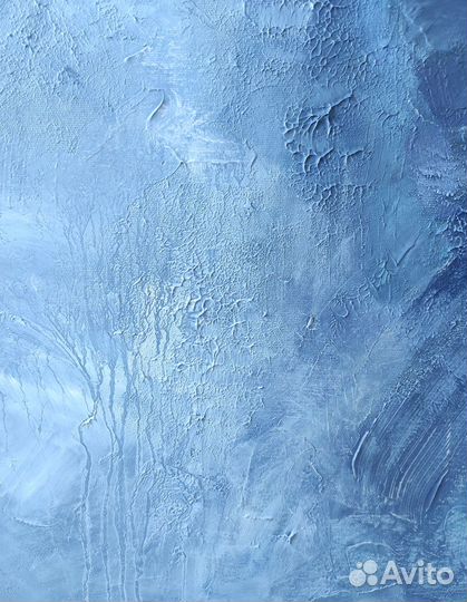 Авторская большая синяя картина маслом Путь к себе