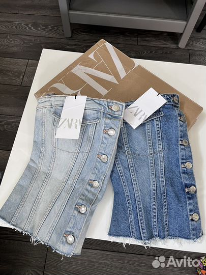 Zara Джинсовый топ, новый, M