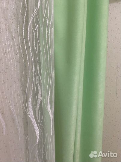 Шторы с тюлью и карнизом