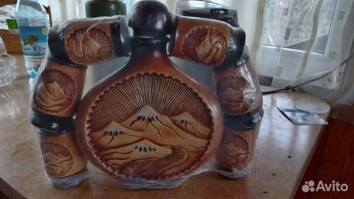 Графин и рюмки керамические набор