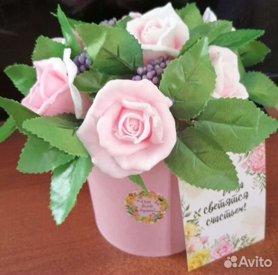 Букет роз из мыла