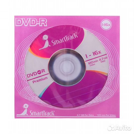 Компакт диск для записи DVD-R 4.7GB 16X SmartTrack