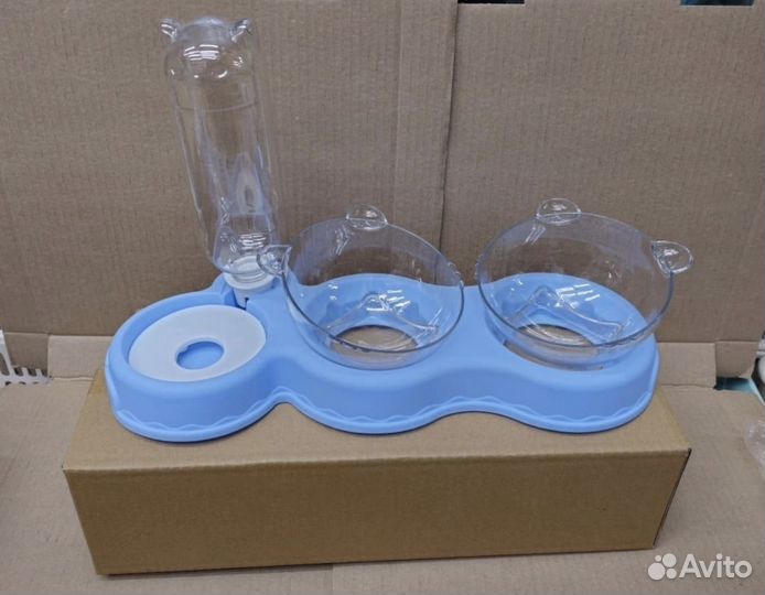 Двойная миска для питомцев кошек и собак