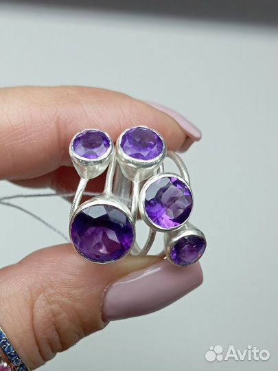 Серебряное кольцо с аметистом