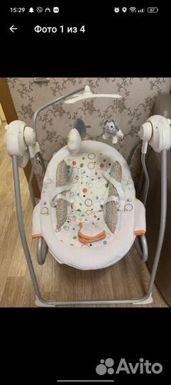 Детские электронные качели шезлонг