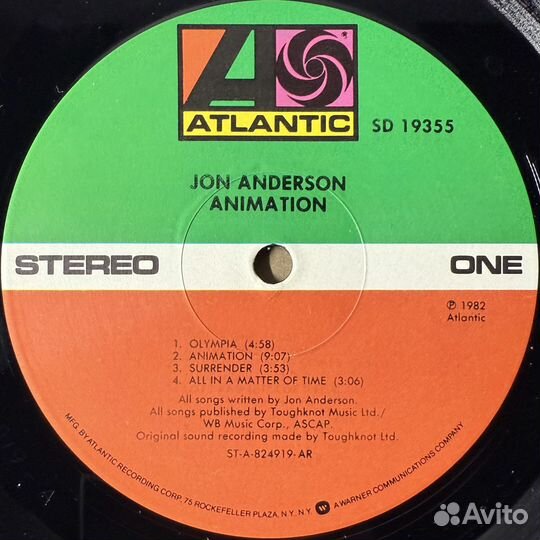 Jon Anderson – Animation (США 1982г.)