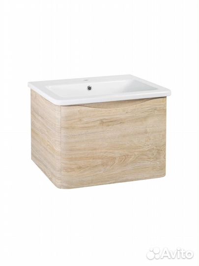 Тумба Runo Тоскана 60 светлое дерево с умывальник