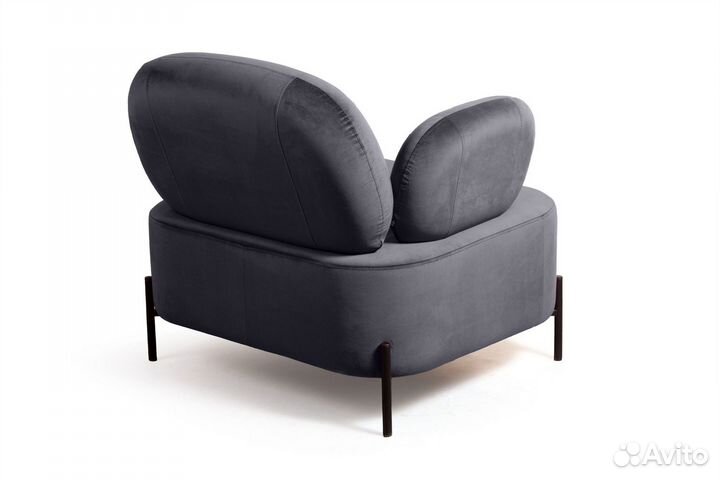 Кресло Dandy, бархат серый 27