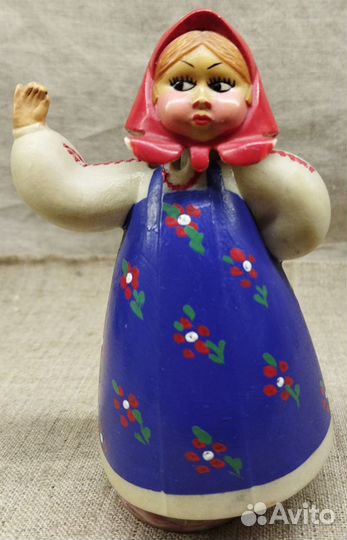 Кукла качалка болванчик. Дeвочка 12,5см СССР