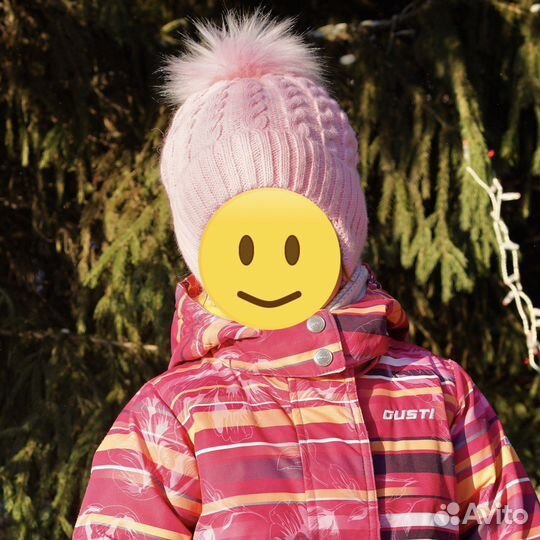 Новая детская зимняя шапка из шерсти утепленная