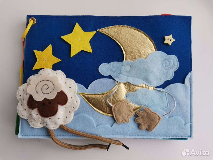 Мягкая тёплая фетровая книжка-развивашка,размерА4