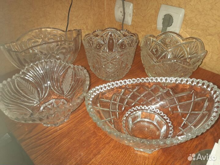 Хрустальные вазы для фруктов,салатов. Времен СССР