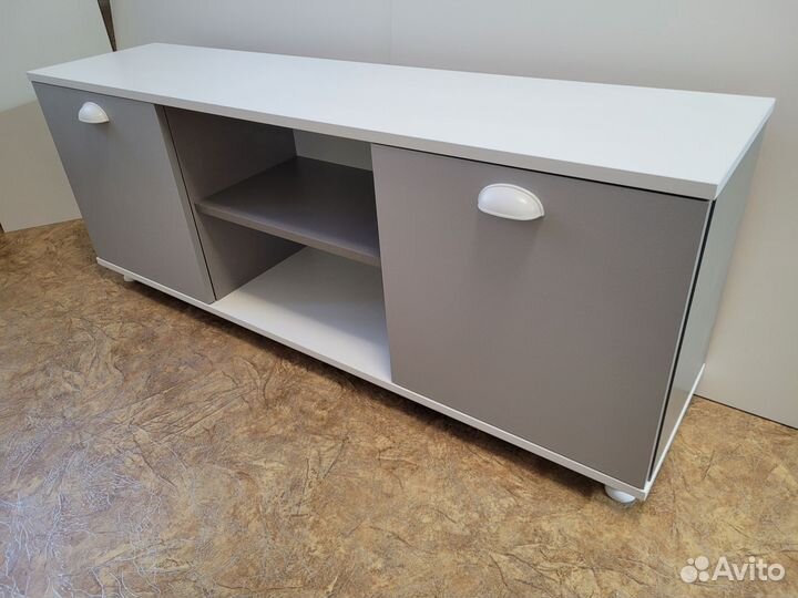 Тумба под тв новая (белый/серый)