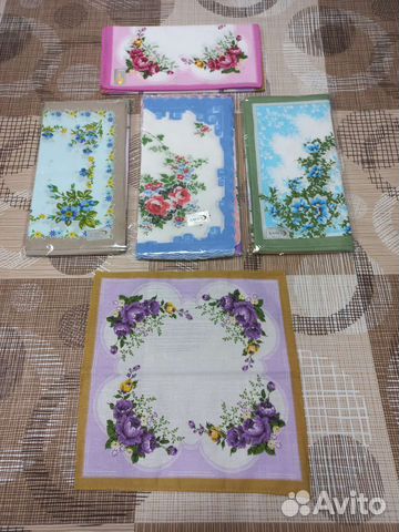 Носовые платки женские, набор из 10 штук, хлопок