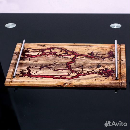 Сервировочный Поднос из дерева и эпоксидки